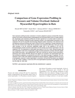 Comparison of Gene Expression Profiling in Pressure and Volume