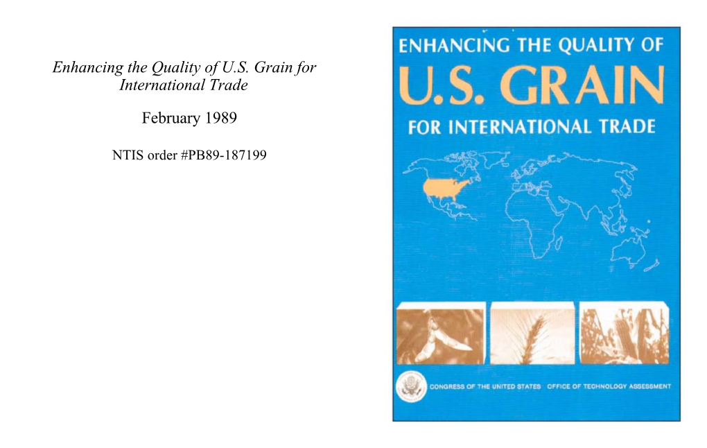 Enhancing the Quality of U.S. Grain for International Trade