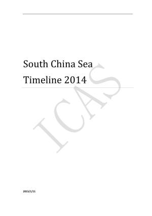 South China Sea Timeline 2014