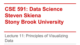 Data Science Steven Skiena Stony Brook University