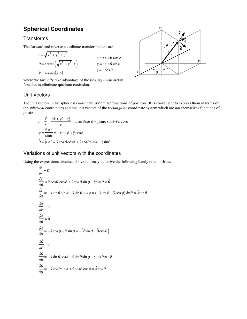 Spherical Coordinates