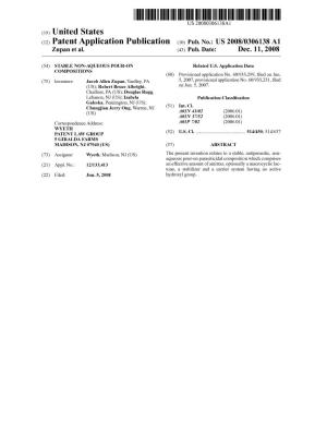 (12) Patent Application Publication (10) Pub. No.: US 2008/0306138A1 Zupan Et Al