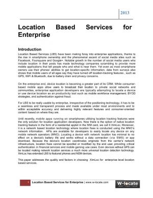 Location Based Services for Enterprise