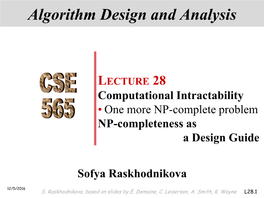 Algorithm Design and Analysis