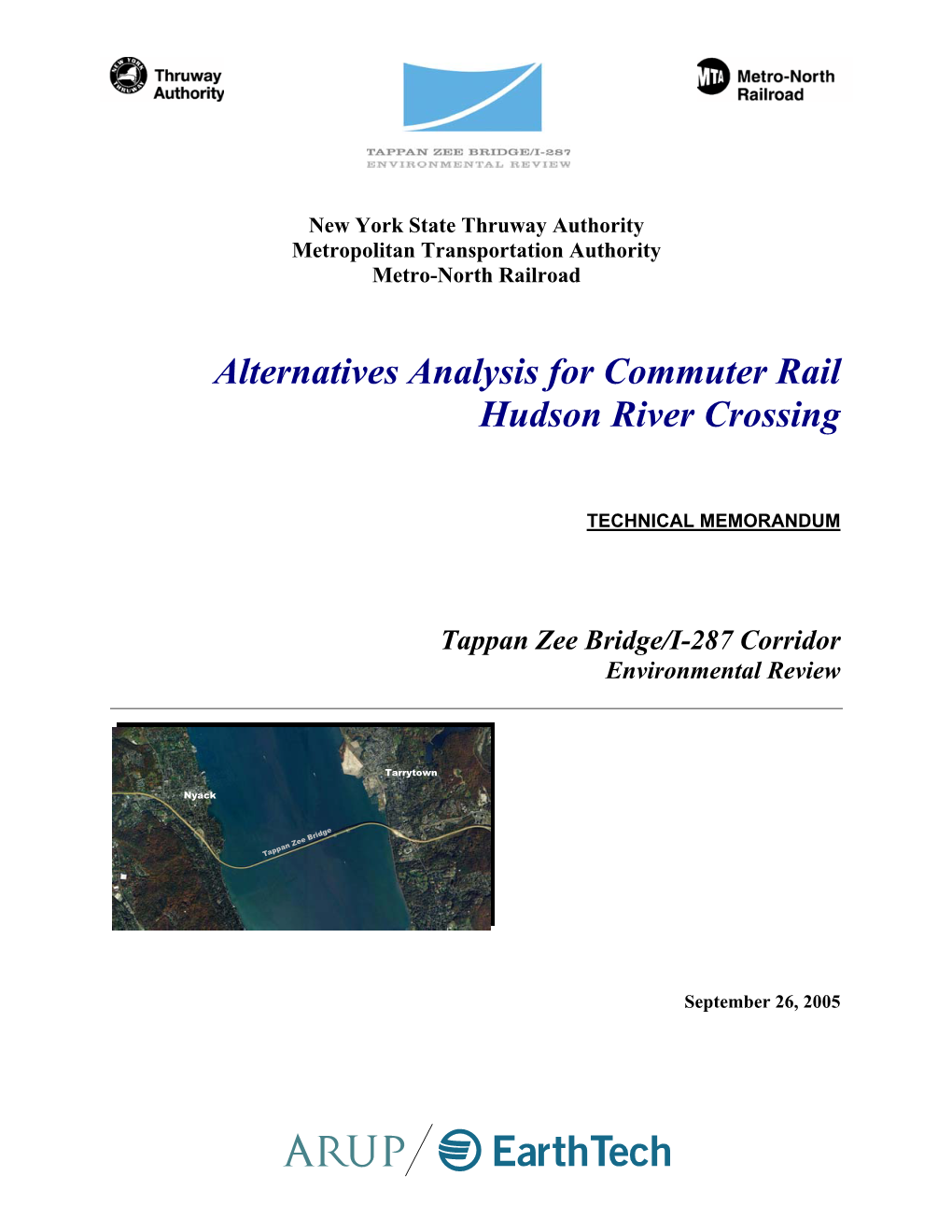 Alternatives Analysis for Commuter Rail Hudson River Crossing