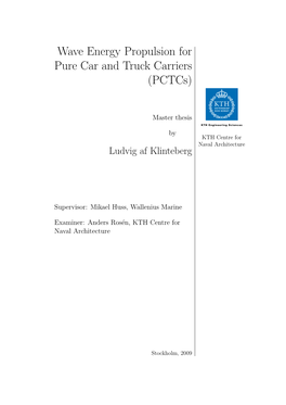 Wave Energy Propulsion for Pure Car and Truck Carriers (Pctcs)