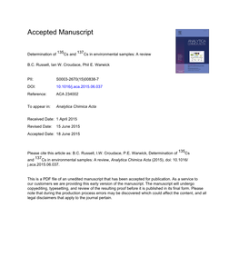 Determination of 135Cs and 137Cs in Environmental Samples