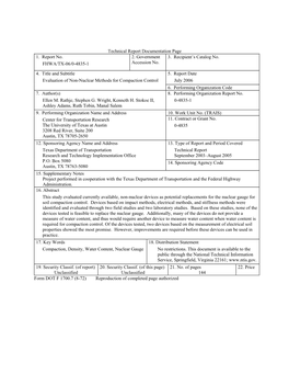 Evaluation of Non-Nuclear Methods for Compaction Control July 2006 6