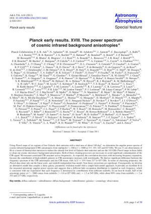 Planck Early Results. XVIII. the Power Spectrum of Cosmic Infrared Background Anisotropies
