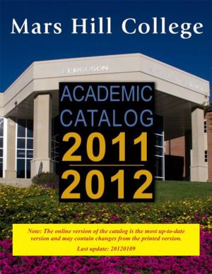 Mars Hill College Catalog 2011–12