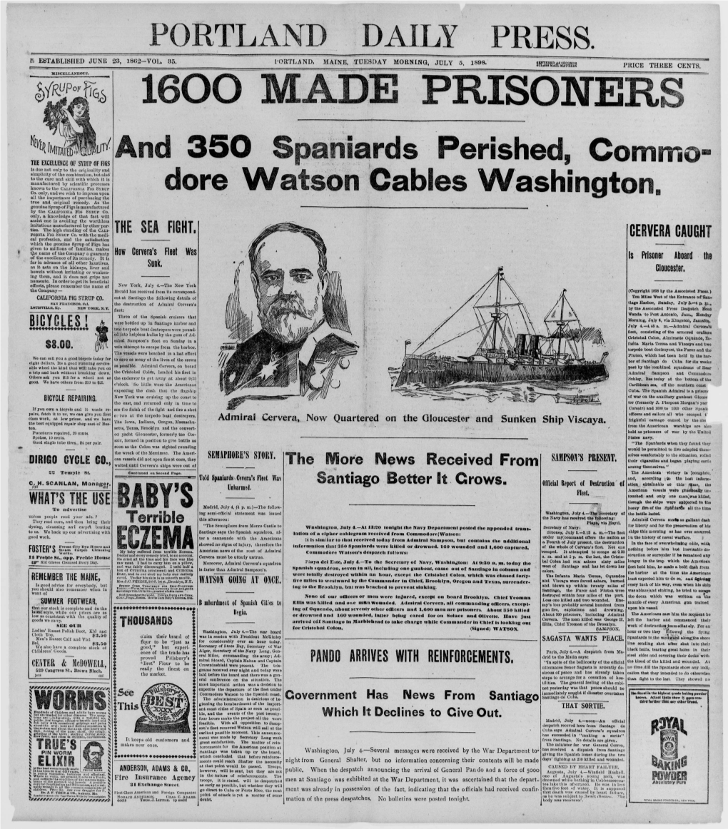 Portland Daily Press: July 5, 1898