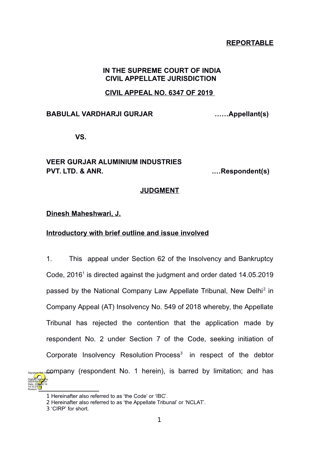 Supreme Court of India Civil Appellate Jurisdiction