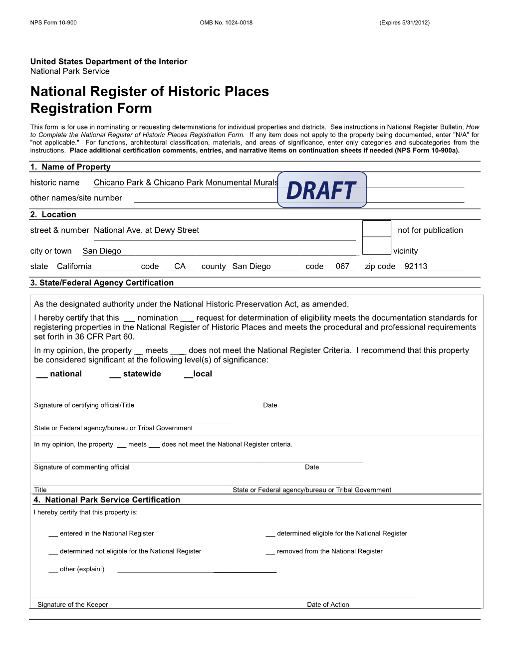 National Register of Historic Places Registration Form