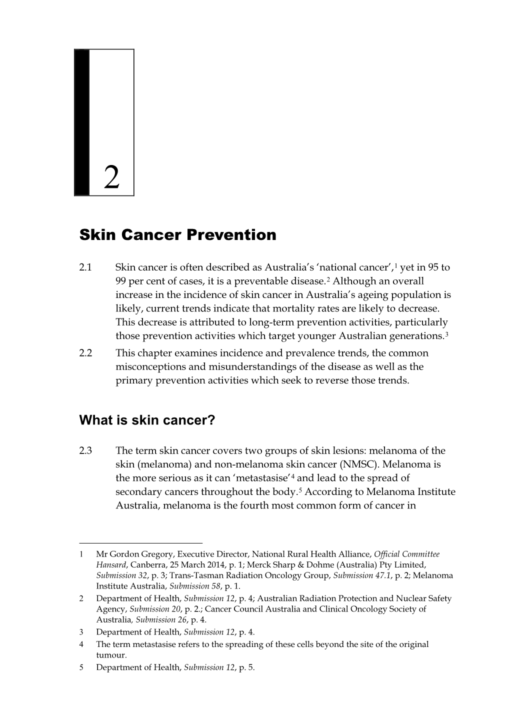 Chapter 2: Skin Cancer Prevention