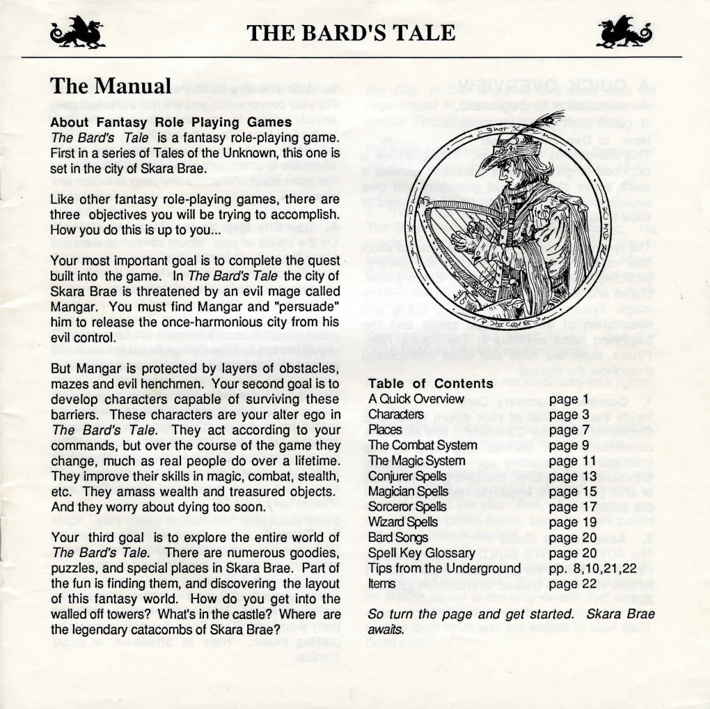 THE BARD's TALE the Manual