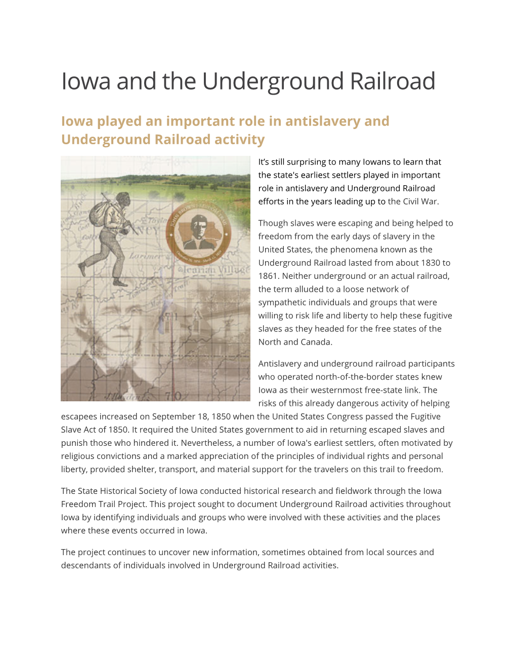 Iowa and the Underground Railroad