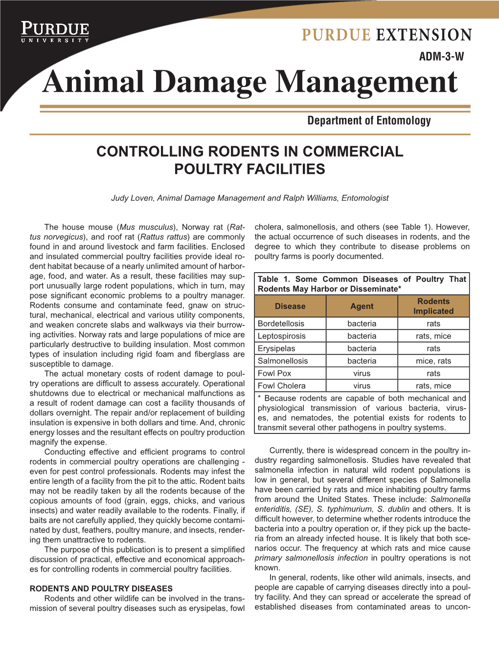 Controlling Rodents in Commercial Poultry Facilities