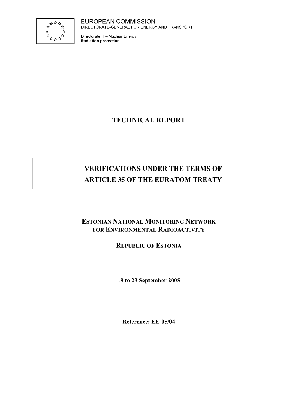 Technical Report Art35 Estonia 2005 Final