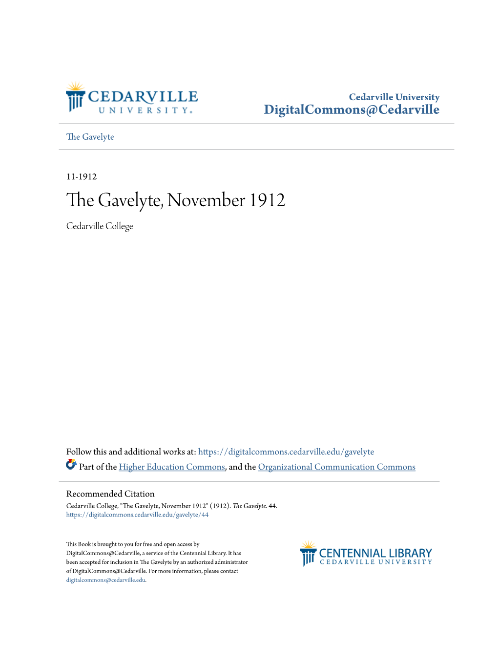 The Gavelyte, November 1912