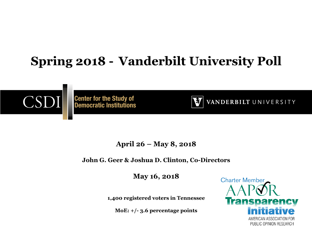Spring 2018 - Vanderbilt University Poll
