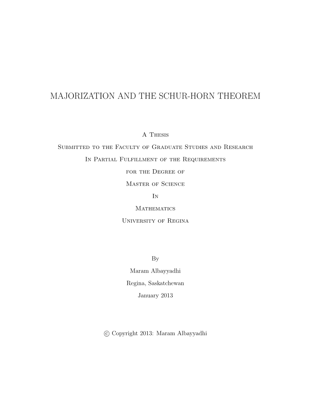 Majorization and the Schur-Horn Theorem