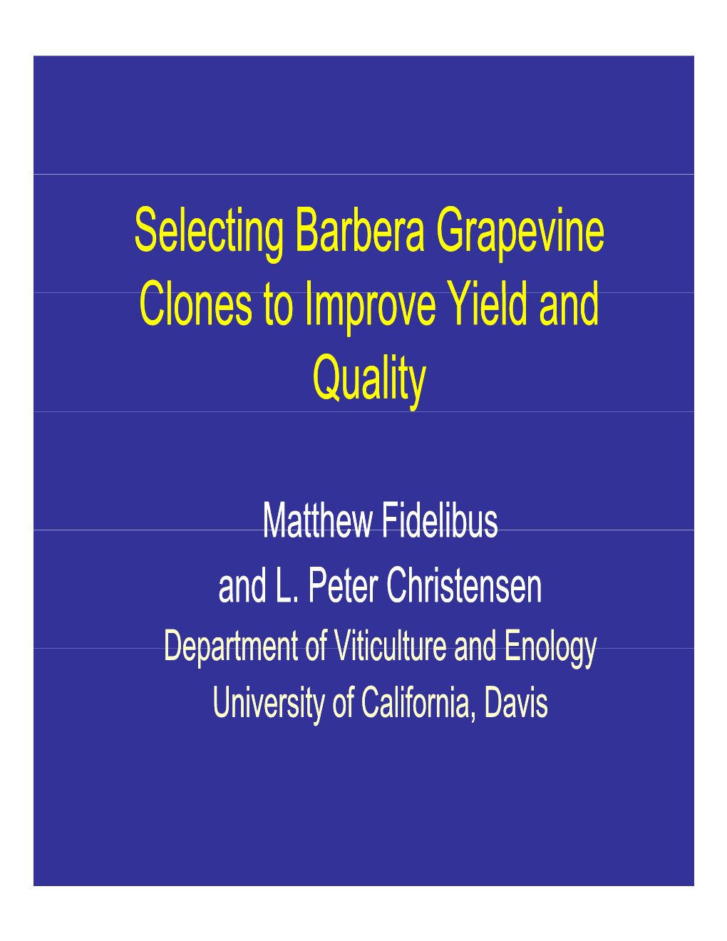 Evaluation of Barbera Clones