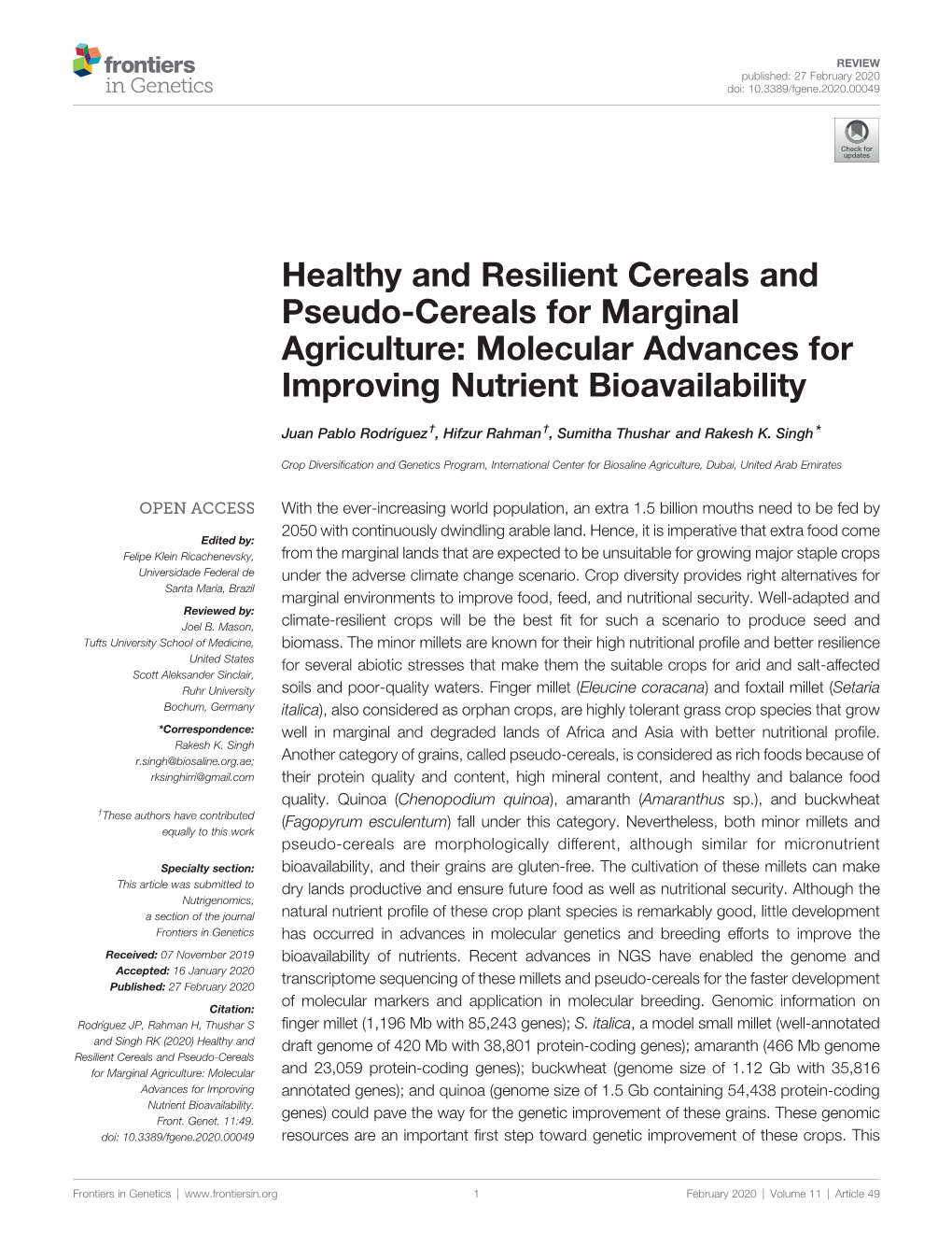 Molecular Advances for Improving Nutrient Bioavailability