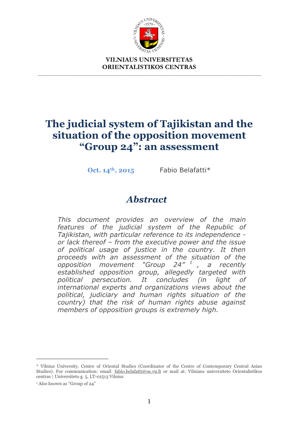 The Judicial System in Tajikistan