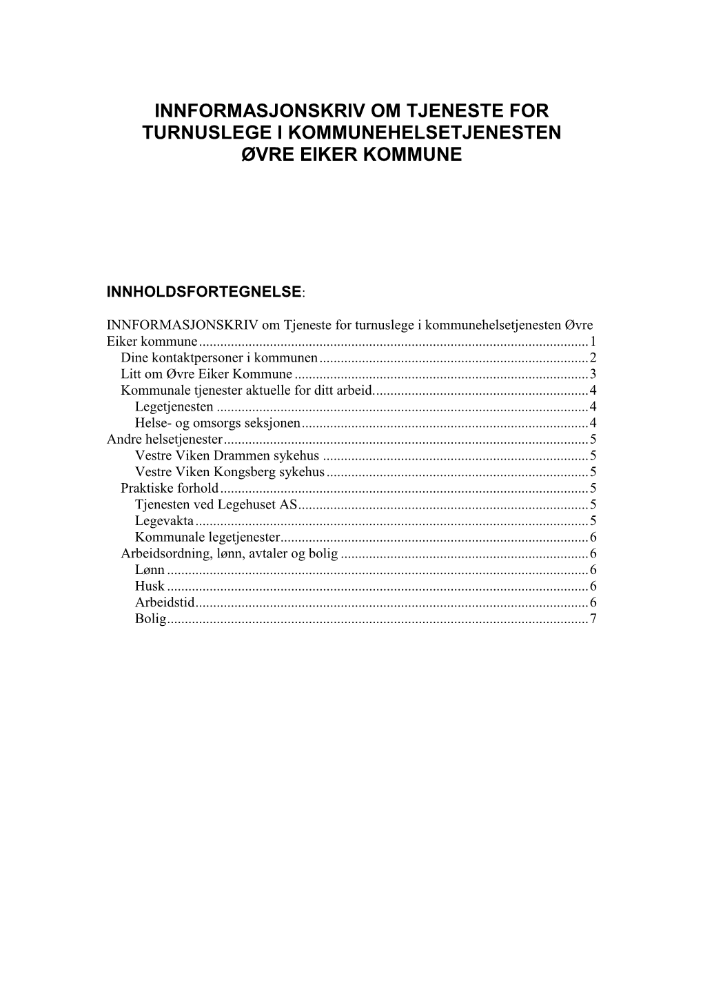 Informasjon Om Øvre Eiker Kommune Som Tjenestested