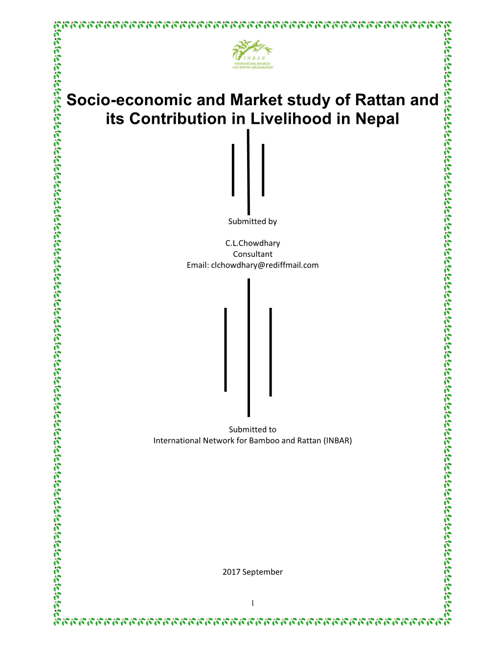 Socio-Economic and Market Study of Rattan and Its Contribution in Livelihood in Nepal