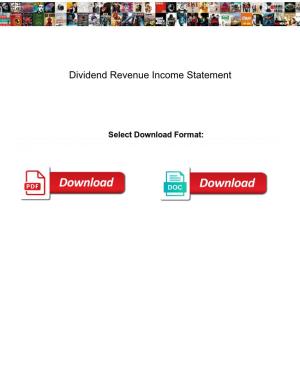 Dividend Revenue Income Statement