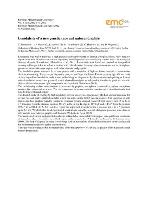 Lonsdaleite of a New Genetic Type and Natural Diaphite