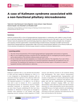 A Case of Kallmann Syndrome Associated with a Non-Functional Pituitary Microadenoma