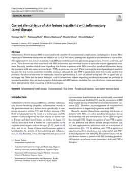 Current Clinical Issue of Skin Lesions in Patients with Inflammatory Bowel Disease