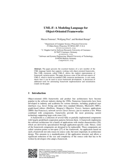 UML-F: a Modeling Language for Object-Oriented Frameworks