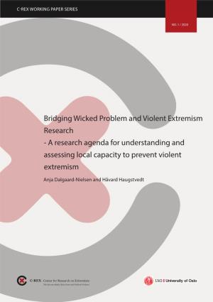 Bridging Wicked Problem and Violent Extremism Research - a Research Agenda for Understanding and Assessing Local Capacity to Prevent Violent Extremism