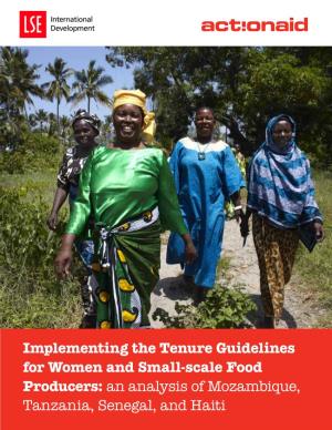 Implementing the Tenure Guidelines for Women and Small-Scale Food