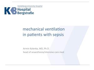 Mechanical Ventilation in Patients with Sepsis