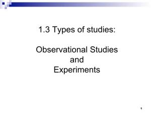 1.3 Types of Studies: Observational Studies and Experiments