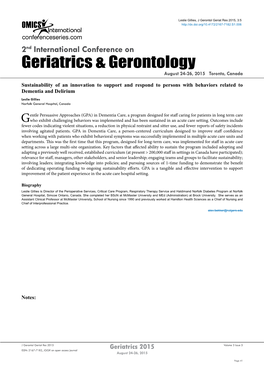 Geriatrics & Gerontology