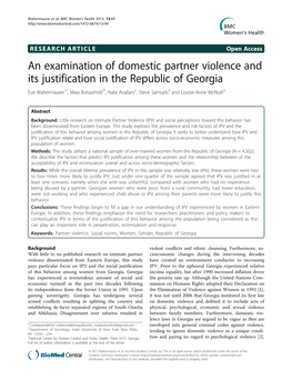 An Examination of Domestic Partner Violence and Its Justification in The