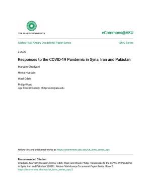 Responses to the COVID-19 Pandemic in Syria, Iran and Pakistan