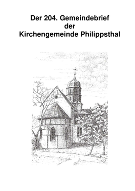 204. Gemeindebrief Der Kirchengemeinde Philippsthal