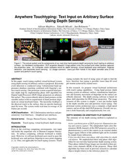 Anywhere Touchtyping: Text Input on Arbitrary Surface Using Depth Sensing