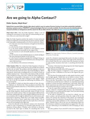 Are We Going to Alpha Centauri?