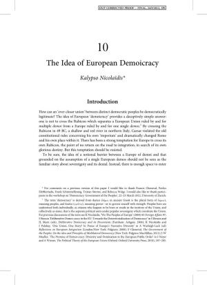 The Idea of European Demoicracy