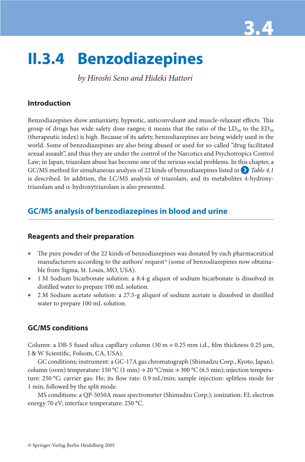 II.3.4 Benzodiazepines by Hiroshi Seno and Hideki Hattori