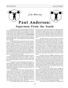 Paul Anderson: Superman from the South