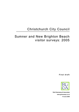 Christchurch City Council Sumner and New Brighton Beach Visitor Surveys