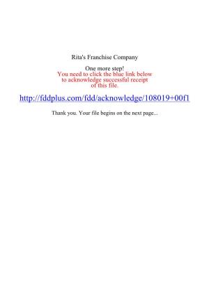 Rita's Franchise Company One More Step! You Need to Click the Blue Link Below to Acknowledge Successful Receipt of This File